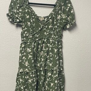 Inspire Heart Green Floral Dress